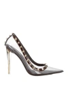 Valentino Garavani Woman Pumps Chocolate Brown Size 7 Plastic, Leather In Gray