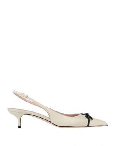 Valentino Garavani Woman Pumps Cream Size 10 Leather In White