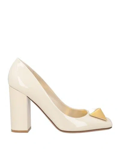 Valentino Garavani Woman Pumps Cream Size 11 Soft Leather In White