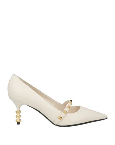 Valentino Garavani Woman Pumps Cream Size 6.5 Leather In White