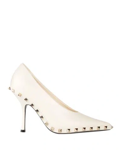 VALENTINO GARAVANI VALENTINO GARAVANI WOMAN PUMPS CREAM SIZE 6 LEATHER