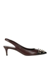 Valentino Garavani Woman Pumps Dark Brown Size 8 Soft Leather