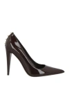Valentino Garavani Woman Pumps Dark Brown Size 9 Leather