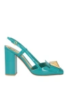 Valentino Garavani Woman Pumps Emerald Green Size 7 Soft Leather