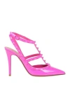 Valentino Garavani Woman Pumps Fuchsia Size 6 Leather In Pink