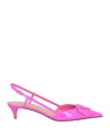 Valentino Garavani Woman Pumps Fuchsia Size 7 Leather In Pink