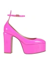 Valentino Garavani Woman Pumps Fuchsia Size 7 Soft Leather In Pink
