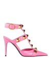 Valentino Garavani Woman Pumps Fuchsia Size 7.5 Soft Leather In Pink