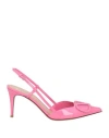 Valentino Vlogo 80 Patent Leather Slingback Pumps In Pink