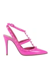 Valentino Garavani Woman Pumps Fuchsia Size 6 Leather In Pink