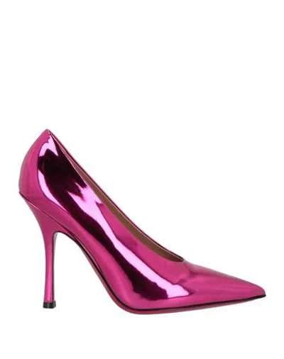 Valentino Garavani Woman Pumps Fuchsia Size 8 Leather In Pink