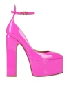 Valentino Garavani Woman Pumps Fuchsia Size 10 Soft Leather In Pink