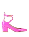 Valentino Garavani Woman Pumps Fuchsia Size 8 Soft Leather In Pink