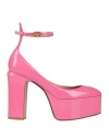 Valentino Garavani Woman Pumps Fuchsia Size 8 Soft Leather In Pink