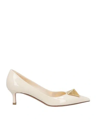 Valentino Garavani Woman Pumps Ivory Size 12 Leather In White
