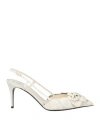 Valentino Garavani Woman Pumps Off White Size 8 Soft Leather In White
