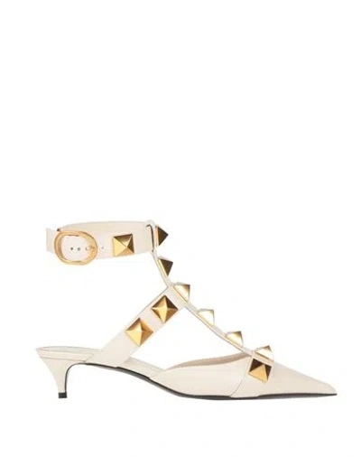 Valentino Garavani Woman Pumps Ivory Size 6 Leather