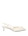Valentino Garavani Woman Pumps Ivory Size 7.5 Soft Leather In White