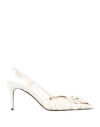 Valentino Garavani Woman Pumps Ivory Size 8 Leather In White