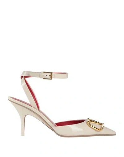 Valentino Garavani Woman Pumps Ivory Size 8 Leather In White