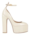 Valentino Garavani Woman Pumps Ivory Size 9 Soft Leather In White