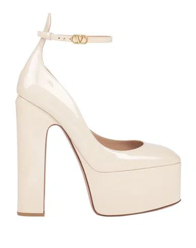 VALENTINO GARAVANI VALENTINO GARAVANI WOMAN PUMPS IVORY SIZE 8 SOFT LEATHER
