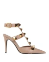 Valentino Garavani Roman Stud Pumps In Beige