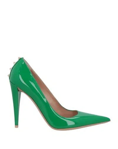 Valentino Garavani Woman Pumps Light Green Size 7 Leather