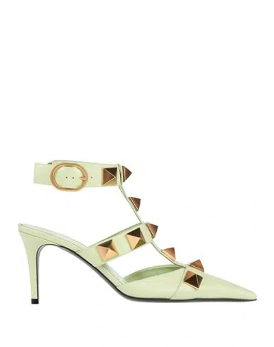 Valentino Garavani Woman Pumps Light Green Size 7.5 Leather