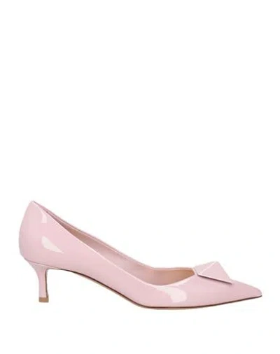 Valentino Garavani Woman Pumps Light Pink Size 8 Leather
