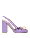 Valentino Garavani Woman Pumps Light Purple Size 7 Soft Leather