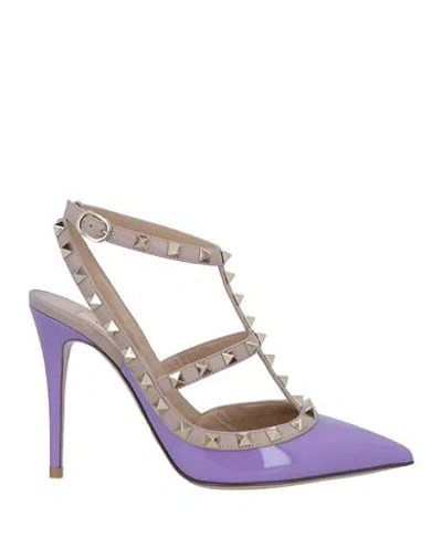 Valentino Garavani Woman Pumps Light Purple Size 9 Soft Leather