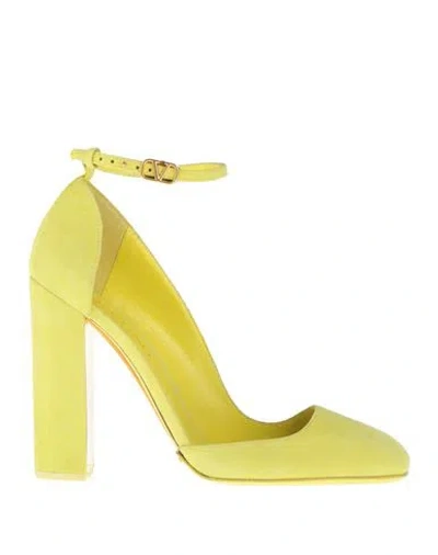 Valentino Garavani Woman Pumps Lime Green Size 9 Soft Leather