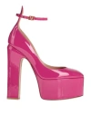 Valentino Garavani Woman Pumps Fuchsia Size 10 Soft Leather In Pink