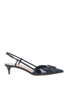 Valentino Garavani Woman Pumps Midnight Blue Size 8 Leather