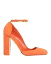 Valentino Garavani Woman Pumps Orange Size 7 Soft Leather