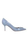 Valentino Garavani Woman Pumps Pastel Blue Size 8 Soft Leather