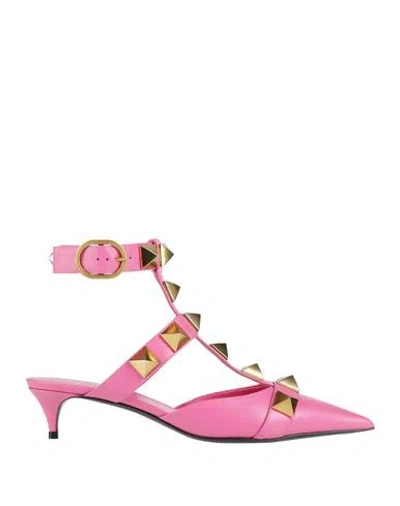 Valentino Garavani Woman Pumps Pink Size 9 Soft Leather In Pink