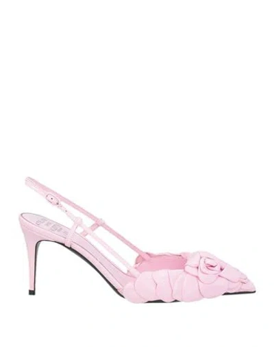 Valentino Garavani Woman Pumps Pink Size 8 Leather