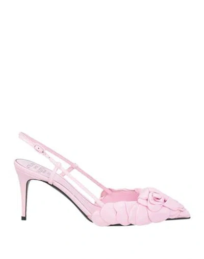 Valentino Garavani Woman Pumps Pink Size 8 Leather In Pink