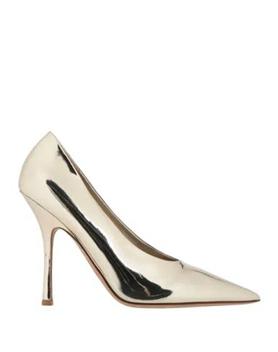 Valentino Garavani Woman Pumps Platinum Size 11 Leather In Gray