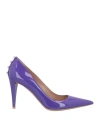 Valentino Garavani Woman Pumps Purple Size 7 Leather