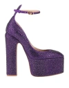 Valentino Garavani Woman Pumps Purple Size 8 Leather In Purple