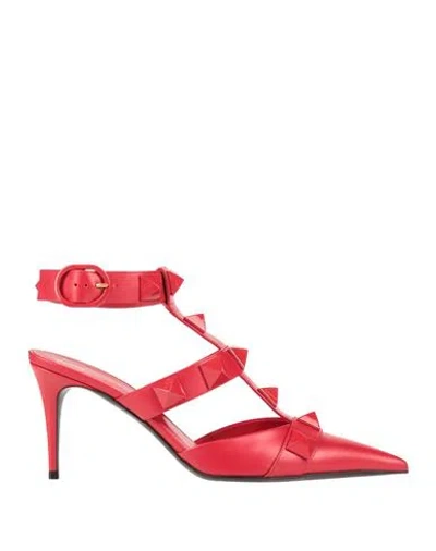 Valentino Garavani Woman Pumps Red Size 7 Leather