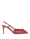 Valentino Garavani Woman Pumps Red Size 8 Leather In Red