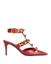 Valentino Garavani Woman Pumps Red Size 8 Soft Leather In Red