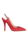 Valentino Garavani Woman Pumps Red Size 9.5 Soft Leather In Red