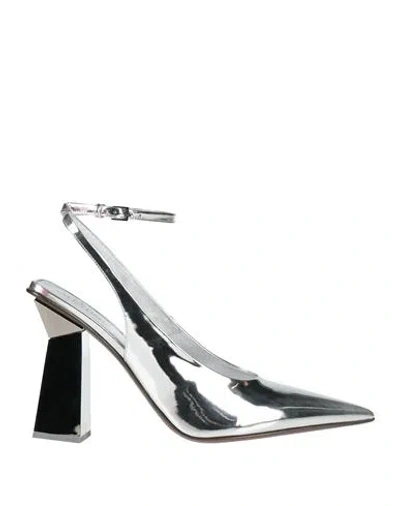 Valentino Garavani Woman Pumps Silver Size 8 Leather