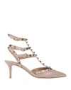 Valentino Rockstud Rivet High Heels In Grey