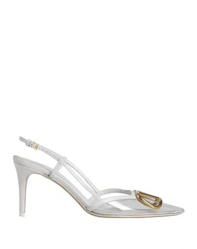 Valentino Garavani Woman Pumps Transparent Size 7.5 Plastic, Leather
